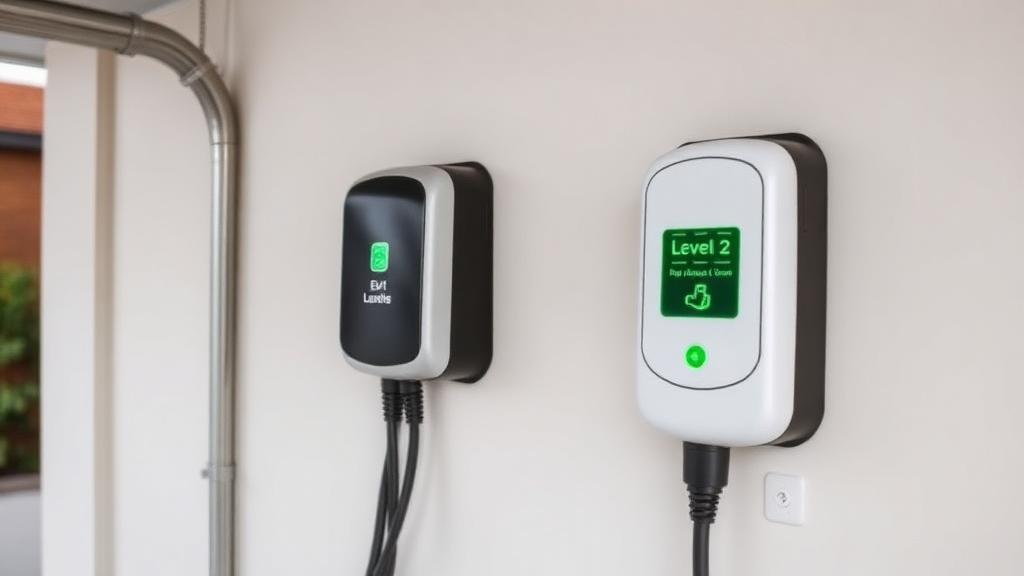 Level 2 EV charger installed in a residential garage